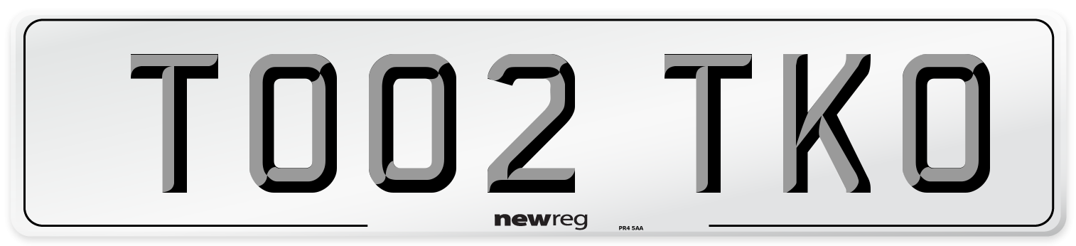 TO02 TKO Number Plate from New Reg